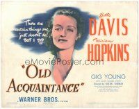 5j200 OLD ACQUAINTANCE TC '43 pretty Bette Davis did things that one just doesn't do! 