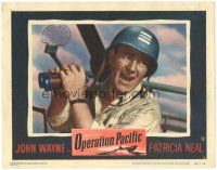 5j721 OPERATION PACIFIC LC #2 '51 c/u of Navy sailor John Wayne yelling orders with binoculars!