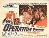 5j205 OPERATION PACIFIC TC '51 close up of Navy officer John Wayne & Patricia Neal!