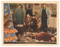 5j731 PEARL OF DEATH LC '44 Basil Rathbone as Sherlock Holmes & Nigel Bruce as Watson with body!