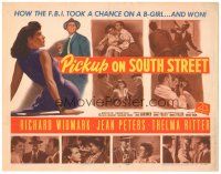 5j213 PICKUP ON SOUTH STREET TC '53 Richard Widmark & Jean Peters in Samuel Fuller noir classic!