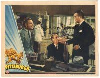 5j745 PITTSBURGH LC '42 Randolph Scott & Frank Craven look at John Wayne in laboratory!