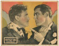 5j746 PLAY GIRL LC '28 close up of Johnny Mack Brown & other guy in intense argument!