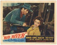 5j775 RED RIVER LC #7 '48 Montgomery Clift pulls arrow from incredibly brave Joanne Dru's shoulder!