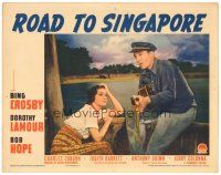 5j790 ROAD TO SINGAPORE LC '40 Bing Crosby plays ukulele for sexy Dorothy Lamour on boat!