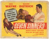 5j242 SEVEN SINNERS TC R53 different image of Marlene Dietrich grabbed by John Wayne!