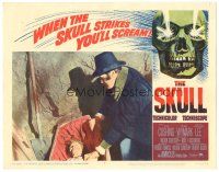 5j836 SKULL LC #3 '65 wild close up of Patrick Wymark digging up decomposed body in grave!