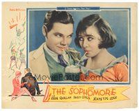 5j854 SOPHOMORE LC '29 romantic close up of Eddie Quillan & pretty Sally O'Neil sharing a soda!
