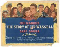 5j260 STORY OF DR. WASSELL TC '44 close up of soldier Gary Cooper, Laraine Day, Cecil B. DeMille