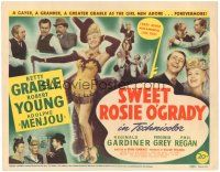 5j269 SWEET ROSIE O'GRADY TC '43 men adore sexy Betty Grable, Robert Young, Adolphe Menjou!