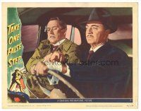 5j894 TAKE ONE FALSE STEP LC #3 '49 close up of William Powell & bloodied Jess Barker in car!