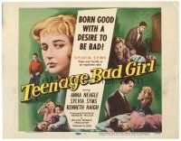5j898 TEENAGE BAD GIRL TC '57 sexy smoking Sylvia Syms was born good with a desire to be bad!