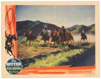 5j902 TEX RIDES WITH THE BOY SCOUTS LC '37 Tex Ritter on his horse White Flash w/posse!