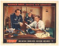 5j024 THEM LC #3 '54 policemen James Arness & James Whitmore in office with doll on desk!