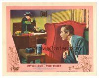 5j906 THIEF LC #3 '52 Ray Milland hiding behind chair watches guy snooping around desk!