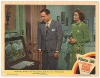 5j907 THIN MAN GOES HOME LC #3 '44 William Powell & Myrna Loy try to find a clue in the painting!