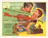 5j288 TIME WITHOUT PITY TC '57 Michael Redgrave in trenchcoat stares at Ann Todd, Joseph Losey!