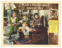 5j006 TO KILL A MOCKINGBIRD LC #4 '63 Mary Badham as Scout on steps w/ John Megna and two others!