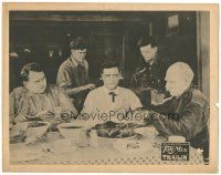 5j935 TRAILIN' LC '21 Tom Mix sitting down to eat with old man and his sons & everybody's tense!