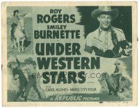 5j298 UNDER WESTERN STARS TC R48 first Roy Rogers, Smiley Burnette, great western images!