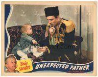 5j947 UNEXPECTED FATHER LC '39 cool image of Mischa Auer shocked at Baby Sandy!