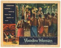 5j956 VOODOO WOMAN LC #4 '57 jungle natives gather around to see Marla English & Tom Conway!