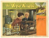 5j962 WASP WOMAN LC #6 '59 Michael Mark & pretty Susan Cabot watch guinea pigs in cage at lab!