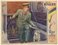 5j965 WAY TO LOVE LC '33 cool image of Maurice Chevalier on stairs w/dog!