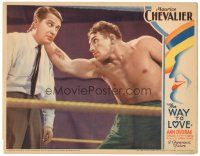 5j964 WAY TO LOVE LC '33 cool image of Maurice Chevalier in boxing ring w/huge boxer!