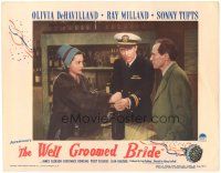 5j971 WELL GROOMED BRIDE LC '46 Ray Milland between Olivia de Havilland & William Edmunds at bar!