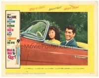 5j972 WHAT A WAY TO GO LC #2 '64 c/u of Shirley MacLaine & Dean Martin in cool convertible car!