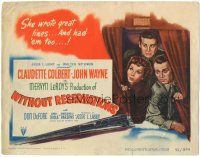5j313 WITHOUT RESERVATIONS TC '46 art of John Wayne, Claudette Colbert & Don DeFore + train!