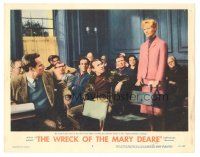 5j987 WRECK OF THE MARY DEARE LC #7 '59 Charlton Heston & men listen to Virginia McKenna's story!!