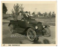 5k193 BIG BUSINESS 8.25x10.25 still '29 Stan Laurel & Oliver Hardy together in cool car!