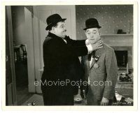 5k203 BLOCK-HEADS 8x10.25 still '38 wonderful close up of Oliver Hardy choking Stan Laurel!