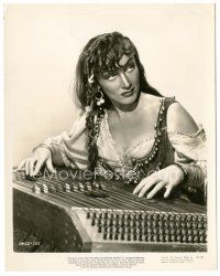 5k419 GOLDEN EARRINGS 8x10.25 still '47 c/u of sexy gypsy Marlene Dietrich playing zither!