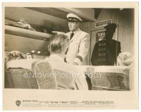 5k463 HIGH & THE MIGHTY 8x10 still '54 directed by William Wellman, John Wayne talks to passengers!