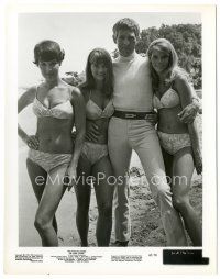 5k504 IN LIKE FLINT 8x10.25 still '67 James Coburn posing with three sexy ladies in bikinis!