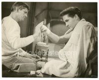 5k549 KID GALAHAD 7.5x9.5 still '62 c/u of boxer Elvis Presley with manager Charles Bronson!