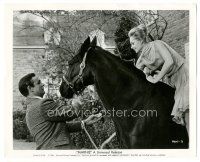 5k628 MARNIE 8x10 still '64 Alfred Hitchcock, Sean Connery helps Tippi Hedren riding on horse!