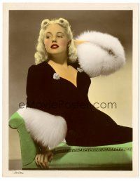 5k060 MARY BETH HUGHES color glos 8x10.25 still '30s the sexy blonde wearing fur-trimmed gown!
