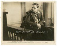 5k692 ON THE WATERFRONT 8x10.25 still '54 c/u of Marlon Brando on the stand in courtroom!