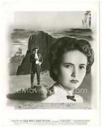 5k735 PURSUED 8x10.25 still '47 montage with Teresa Wright + Robert Mitchum over dead body!