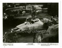 5k837 STAR WARS 8x10.25 still '77 Harrison Ford & Mark Hamill observe fighters in hangar!