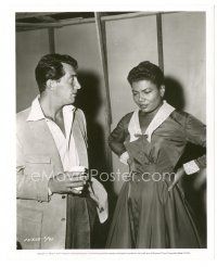 5k883 THAT CERTAIN FEELING candid 8.25x10 still '56 Dean Martin & Pearl Bailey comparing song notes