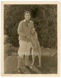 5k979 WILLIAM COLLIER JR. 8x10.25 still '20s wonderful portrait posing with his cool dog!