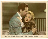 5k049 LADY IS WILLING color 8x10.25 still '42 romantic c/u of Marlene Dietrich & Fred MacMurray!
