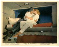 5k067 NORTH BY NORTHWEST color 8x10 still '59 Cary Grant in upper berth kissing Eva Marie Saint!