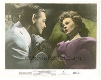 5k092 SOLDIER OF FORTUNE color 8x10.25 still '55 c/u Clark Gable staring at pretty Susan Hayward!