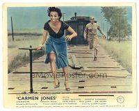 5k013 CARMEN JONES color English FOH LC '54 Harry Belafonte chasing after sexy Dorothy Dandridge!